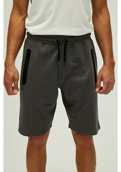 Erkek Asfalt Şort Mıles Sweatshort