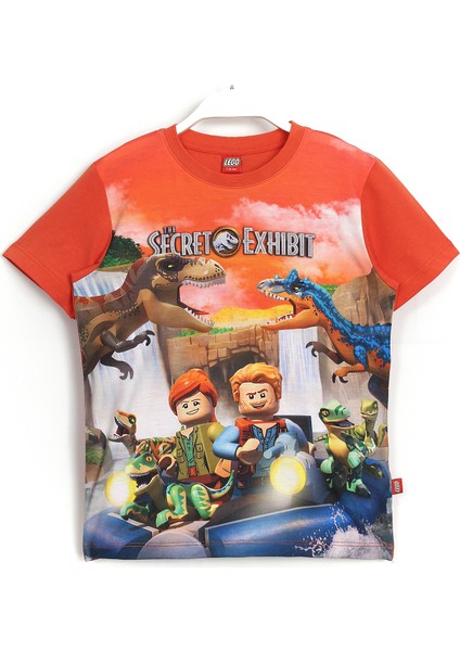 Dinazor Temalı LEGO Jurassic World The Secret Exhibit Baskılı Çocuk T-Shirt