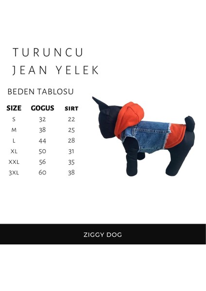 Küçük Irk Köpek Için Turuncu Sweatshirt Jean Yelek