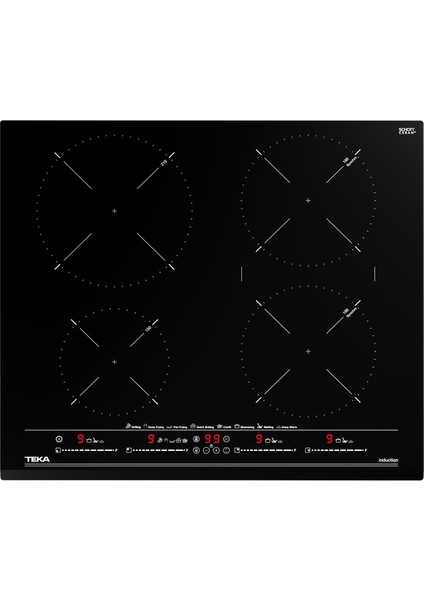 IZC 64630 BK Ankastre Cam Seramik İndüksiyonlu Ocak 7400 W Siyah 60 cm 112500022