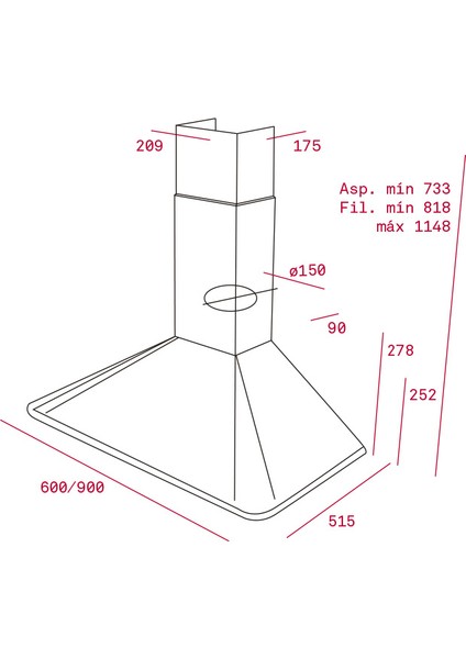 DOS 60.1 VN Duvar Tipi Country Davlumbaz 603 m³/h Vanilya 60 cm 113010001