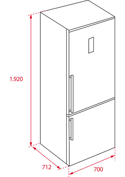 RBF 78720 SS Solo Kombi NoFrost Buzdolabı 510 lt Inox 70 cm 113400002