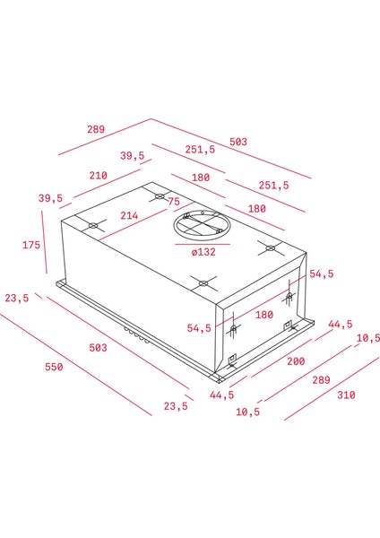 GFH 55 Gömülebilir Aspiratör 367 m³/h Çelik 55 cm 40446700