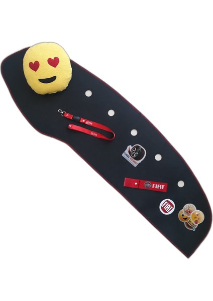 Fiat Albea Palio Nakışlı Siyah Göğüs & Torpido Halısı 2006 ve Sonrası / Oto Emoji Yastık + Aksesuar