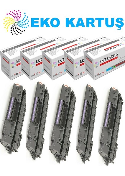 Hp Laserjet P2055 05A ) Ekonomik Avantajlı 5’li Paket Muadil Toner,