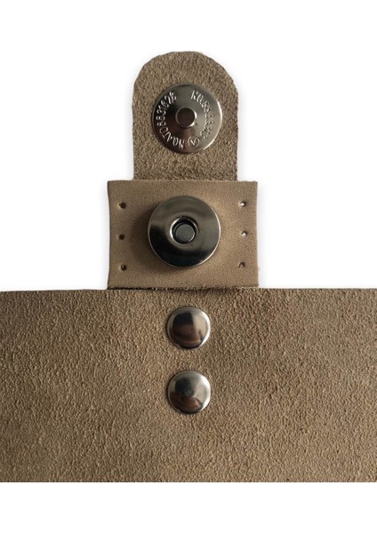 Deri Mıknatıslı Çanta Kapağı - Cep Telefonu Kapağı 14X12 cm Kemik