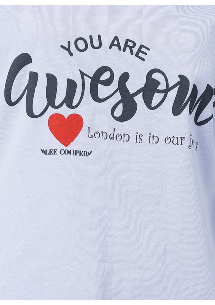 222 LCF 242010 Bisiklet Yaka Normal Kalıp Baskılı Lila Kadın T-Shirt modelleri