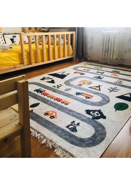 Yıkanabilir Kaymaz Tabanlı Halı Ince Yazlık Dekoratif Çocuk Odası Halıları