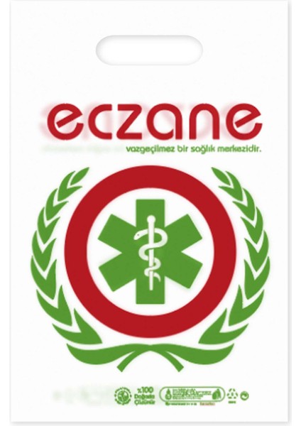 Elgeçme Eczane Poşeti (No:1) 22X33 cm (Tasarım 5) - 100 Adet