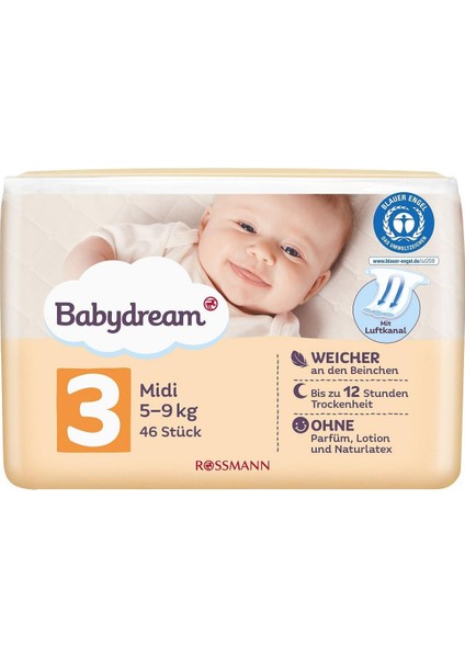 Babydream Bebek Bezi 3 Beden 46'lı