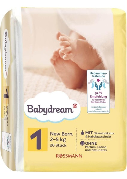 Babydream Bebek Bezi 1 Beden 26'lı