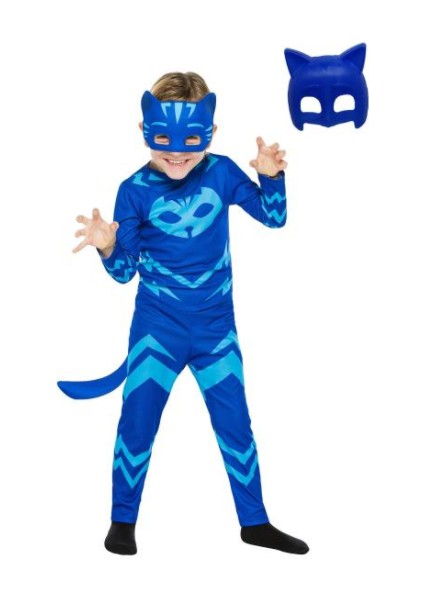 Pj Maskeliler Pija Maskeliler Kostüm Catboy Kedi Çocuk (Mavi) 2 Maskeli Kostüm