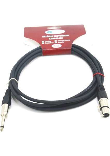 Imece MMC3XP Bk Mikrofon Kablosu Çivi 3 Metre Siyah