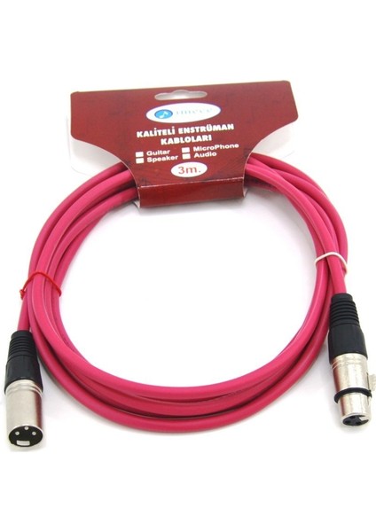 Imece Mmc3 Rd Mikrofon Kablosu 3 Metre Kırmızı