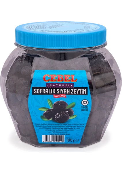 Siyah Zeytin   2xs  351-380 Kalibre 1000 gr Pet