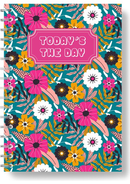 Flora Collection-Today’s The Day A5 14X20 Spiralli Çizgisiz Not Defteri