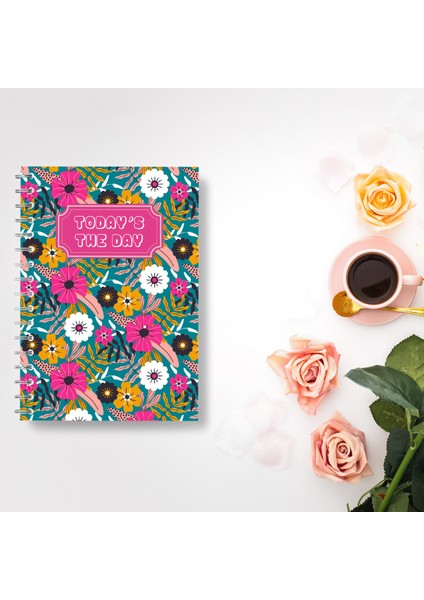 Flora Collection-Today’s The Day A5 14X20 Spiralli Çizgisiz Not Defteri
