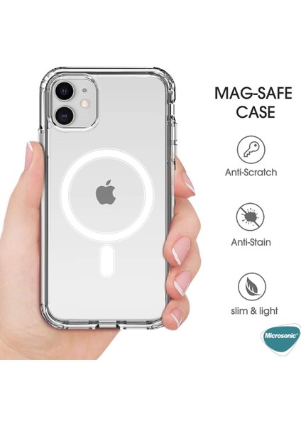 Apple iPhone 11 Pro Max Kılıf Magsafe Clear Soft Şeffaf