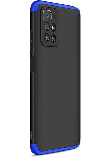 Xiaomi Redmi 10 Kılıf Double Dip 360 Protective Siyah Mavi