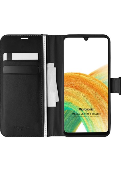 Samsung Galaxy A33 5g Kılıf Delux Leather Wallet Siyah