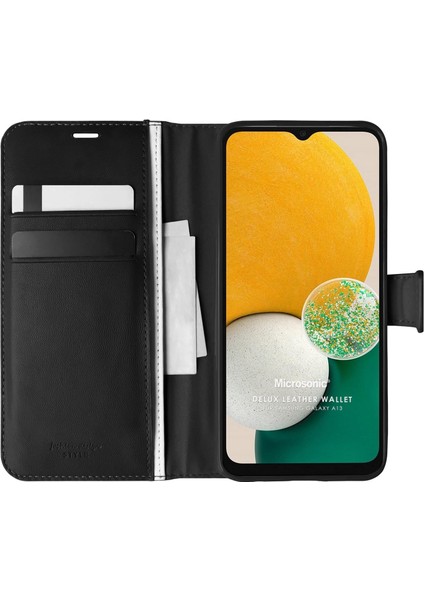 Samsung Galaxy A13 5g Kılıf Delux Leather Wallet Siyah