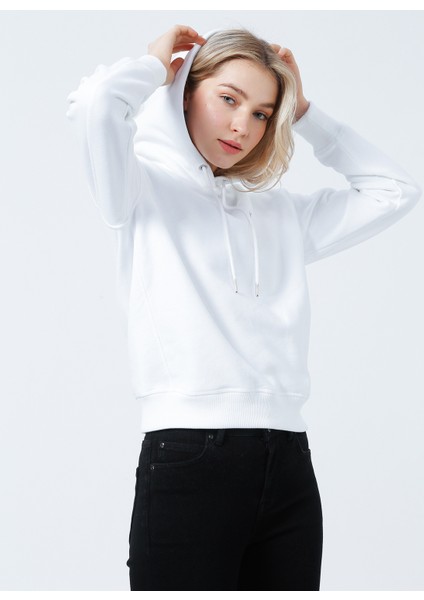 Kadın Pamuk Karışımı Kapüşonlu Sweatshirt fiyatları