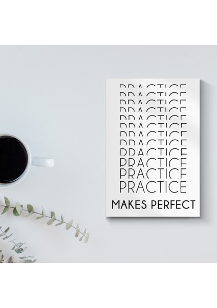 Practice Make Perfect A5 14X20 cm Tel Zımbalı Çizgisiz Not Defteri