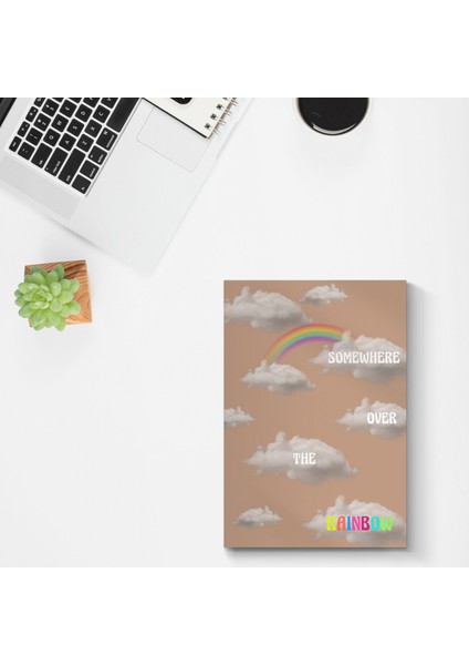 Somewhere Over The Rainbow A5 14X20 cm Tel Zımbalı Çizgisiz Not Defteri