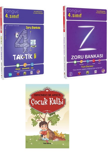 4. Sınıf Tüm Dersler Zoru Bankası ve 4. Sınıf Taktikli Soru Bankası ile Çocuk Kalbi Okuma Kitabı