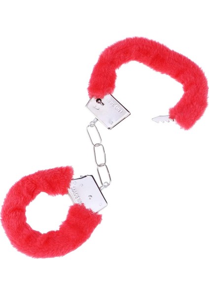 Parti Aksesuar Kırmızı Renk Peluş Tüylü Anahtarlı Metal Kelepçe fiyatları