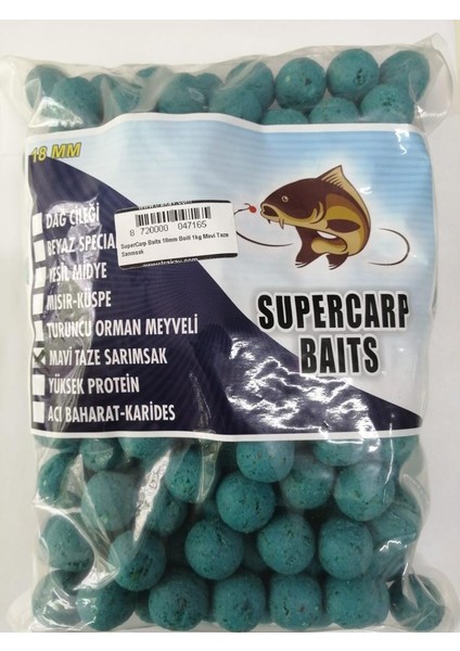 Supercarp Baits 18MM Boili 1kg Mavi Taze Sarımsak