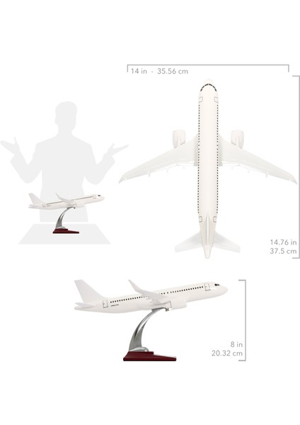 Airbus A320 Model Uçak, 1/100 Beyaz Maket Uçak