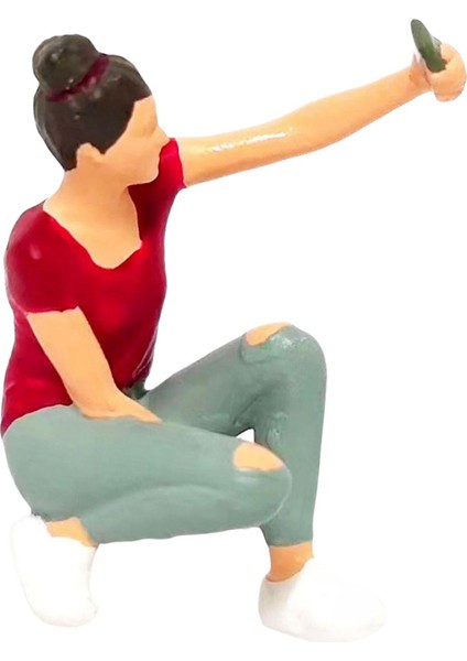 1:64 Ölçekli Insanlar Figürinler Minyatür Selfie Bebek Sokak Sahnesi Diy Modeli Kırmızı (Yurt Dışından)