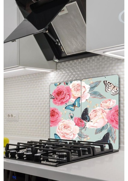 2' Li 30X52 cm Model 13 Desenli Cam Kesim Tablası ve Ocak Koruyucu