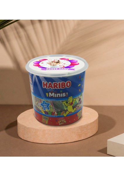 Kişiye Özel Isimli Fotoğraflı Doğum Günü Tasarımlı Dev Boy Haribo Minis Kovası (10GX100ADET) Model 7 fiyatları