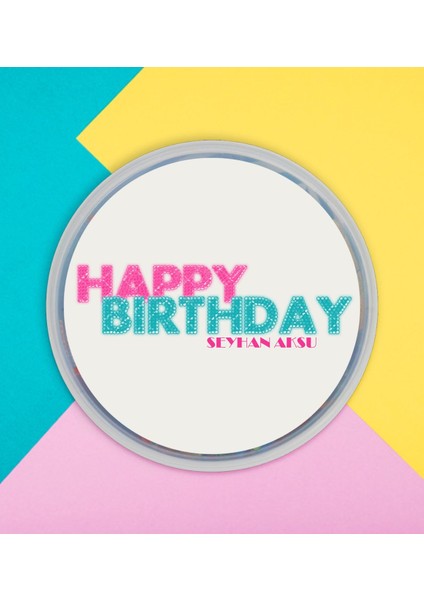 Kişiye Özel İsimli Happy Birthday Tasarımlı Dev Boy Haribo Minis Kovası 10 gr 100'lü