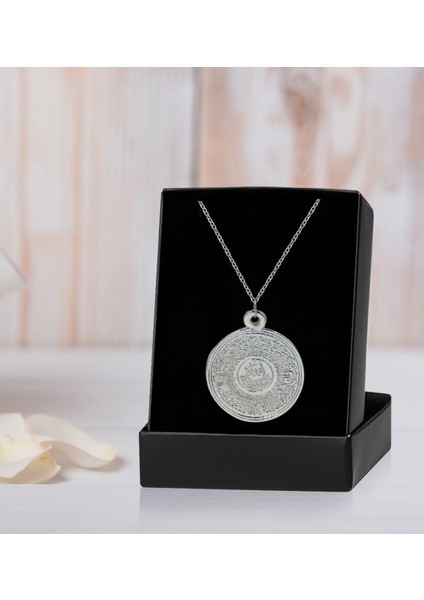 Gift Kabartmalı Silver Ayetel Kürsi Kolye