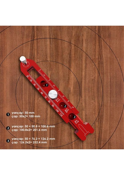 0165 Ahşap Için Alüminyum Dairesel Işaretleme Cetveli