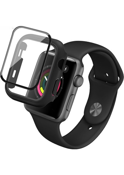 Imak Pc Kılıfı ile Temperli Cam Filmi ile Apple Watch Uyumlu Serisi 3 & 2 & 1 38 mm Siyah (Yurt Dışından)