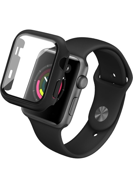 Imak Pc Kılıfı ile Temperli Cam Filmi ile Apple Watch Uyumlu Serisi 3 & 2 & 1 38 mm Siyah (Yurt Dışından)