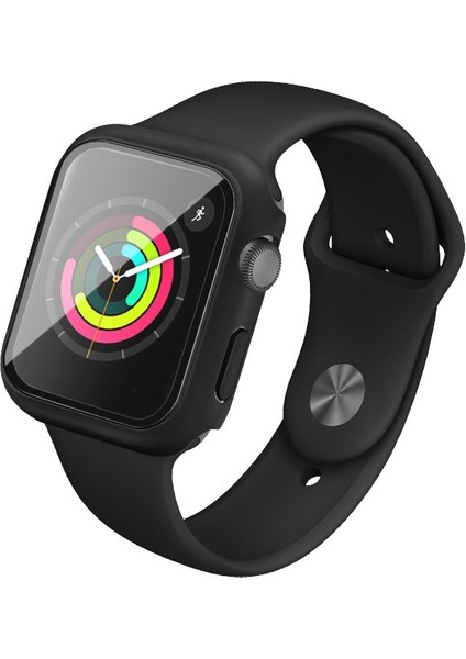 Imak Pc Kılıfı ile Temperli Cam Filmi ile Apple Watch Uyumlu Serisi 3 & 2 & 1 38 mm Siyah (Yurt Dışından)