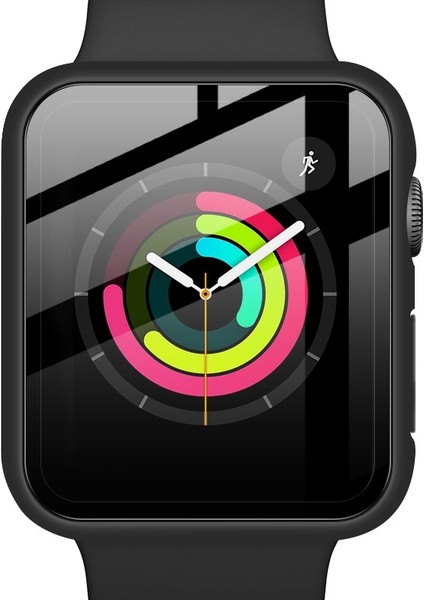 Imak Pc Kılıfı ile Temperli Cam Filmi ile Apple Watch Uyumlu Serisi 3 & 2 & 1 38 mm Siyah (Yurt Dışından)