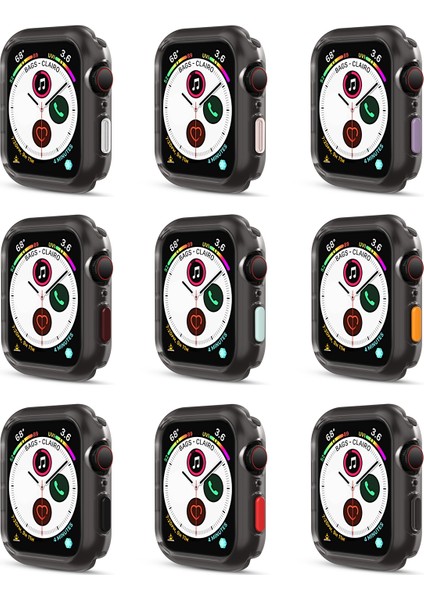 Silikon Çerçeve Koruyucu Kılıf Apple Watch Uyumlu Serisi 6 & Se & 5 & 4 44 mm Siyah (Yurt Dışından) modelleri