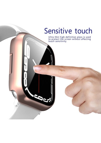 Çerçeve + Temperli Cam Koruyucu Kılıf Apple Watch Uyumlu Series 7 41 mm Gül Altın (Yurt Dışından) fırsatları