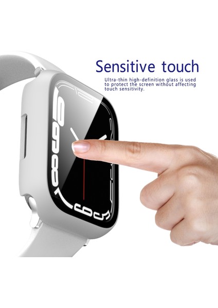 Çerçeve + Temperli Cam Koruyucu Kılıf Apple Watch Uyumlu Series 7 41 mm Beyaz (Yurt Dışından) fırsatları