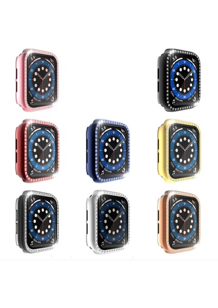 Pc Tek Sıra Elmas Kılıf Temperli Cam Filmi ile Apple Watch Uyumlu Serisi 3 & 2 & 1 42 mm Gül Altın (Yurt Dışından)
