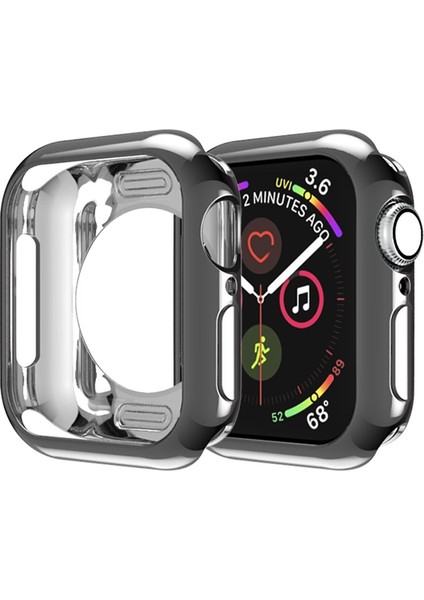 Apple Watch Uyumlu Serisi Için 3 & 2 & 1 38 mm Kaplama Tpu Yuvarlak Delik Koruyucu Kılıf Siyah (Yurt Dışından)