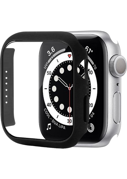 Pc Kılıf Temperli Cam Filmi ile Apple Watch Uyumlu Series 7 41 mm Siyah (Yurt Dışından)