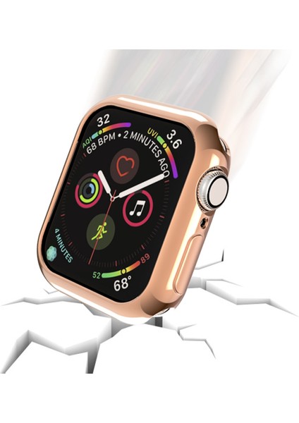 Apple Watch Uyumlu Serisi Için 3 & 2 & 1 38 mm Kaplama Tpu Yuvarlak Delik Koruyucu Koruyucu Kılıf Gül Altın (Yurt Dışından)