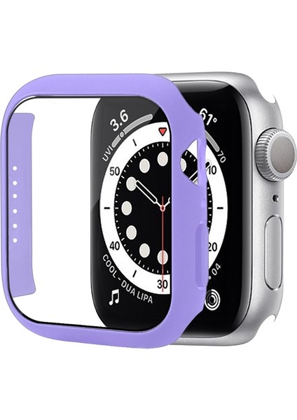 Pc Kılıf Temperli Cam Filmi ile Apple Watch Uyumlu Series 7 41 mm Mor (Yurt Dışından)